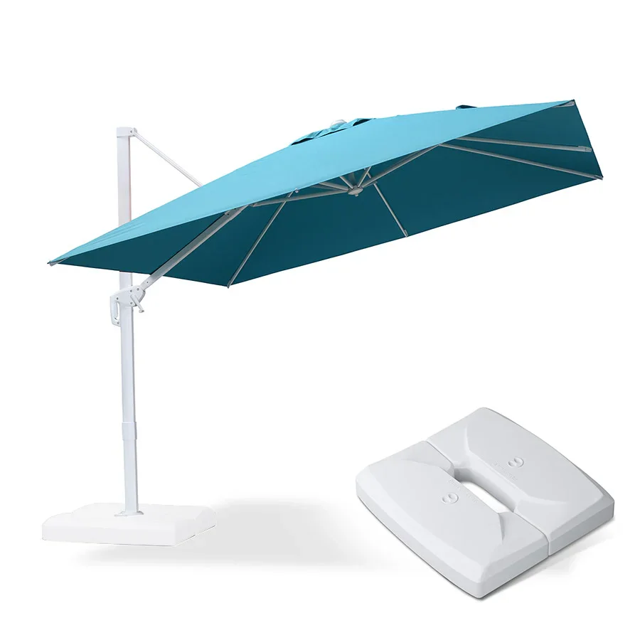 PURPLE LEAF Outdoor Patio Umbrella with Base, Best White Cantilever Umbrellas - Image 81