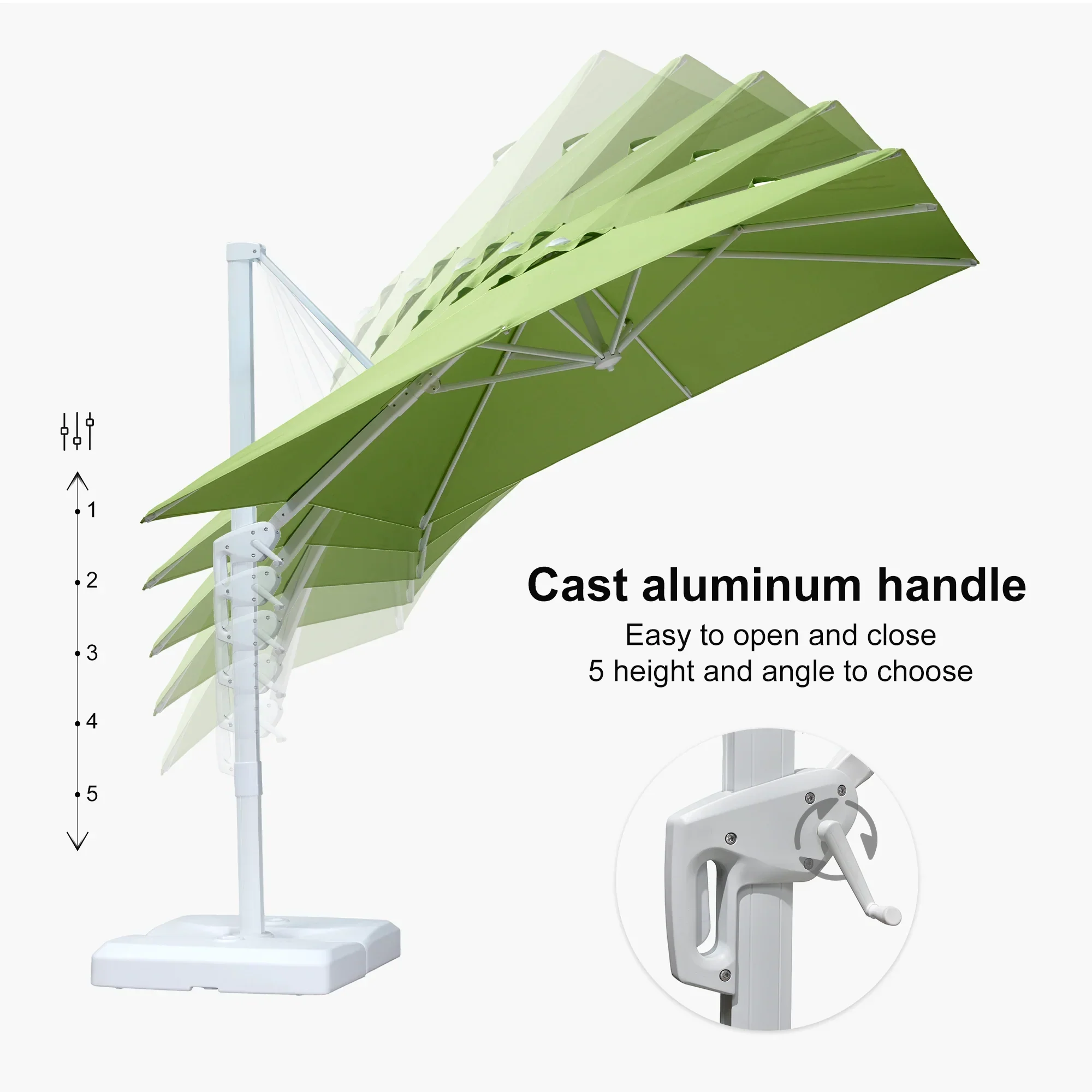 PURPLE LEAF Outdoor Patio Umbrella with Base, Best White Cantilever Umbrellas - Image 95