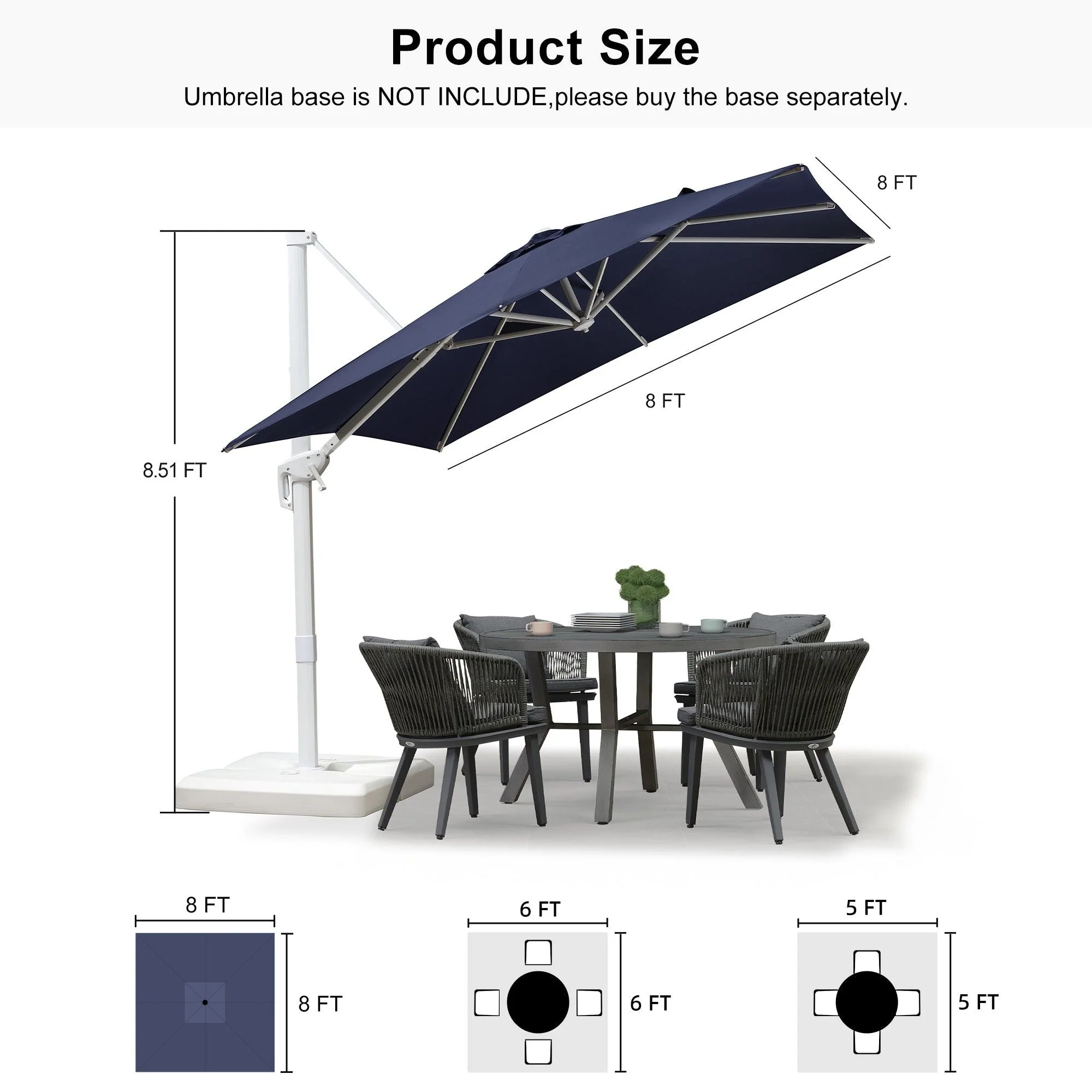 PURPLE LEAF White Outdoor Patio Umbrella Economical Large Patio Umbrellas - Image 198