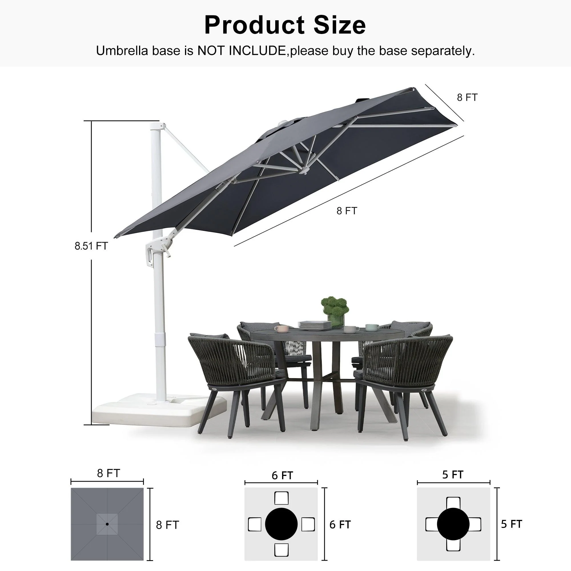 PURPLE LEAF White Outdoor Patio Umbrella Economical Large Patio Umbrellas - Image 200