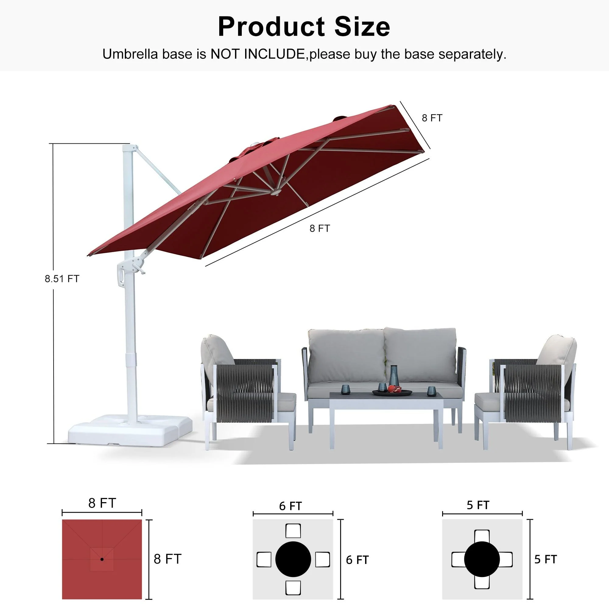 PURPLE LEAF White Outdoor Patio Umbrella Economical Large Patio Umbrellas - Image 203