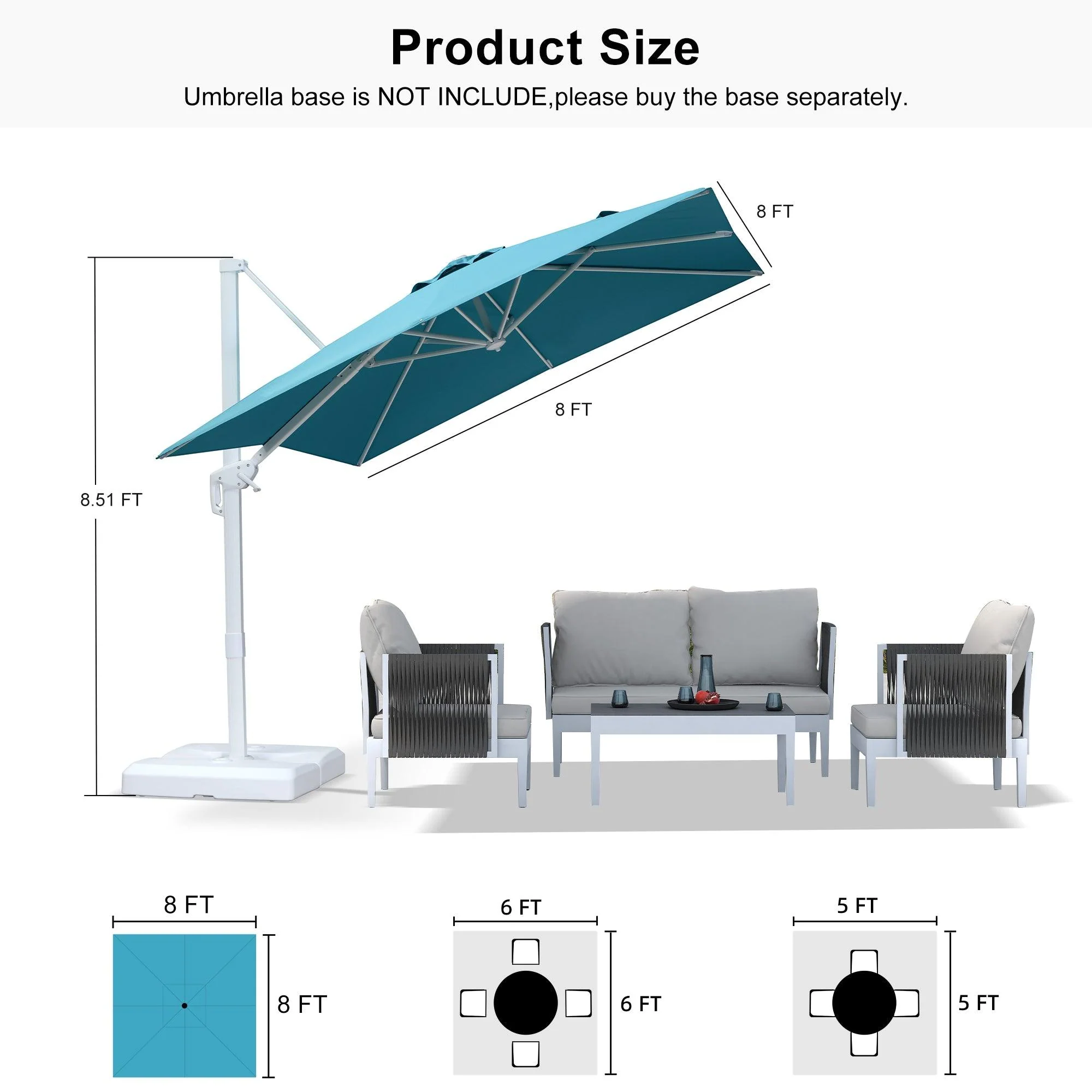 PURPLE LEAF White Outdoor Patio Umbrella Economical Large Patio Umbrellas - Image 204