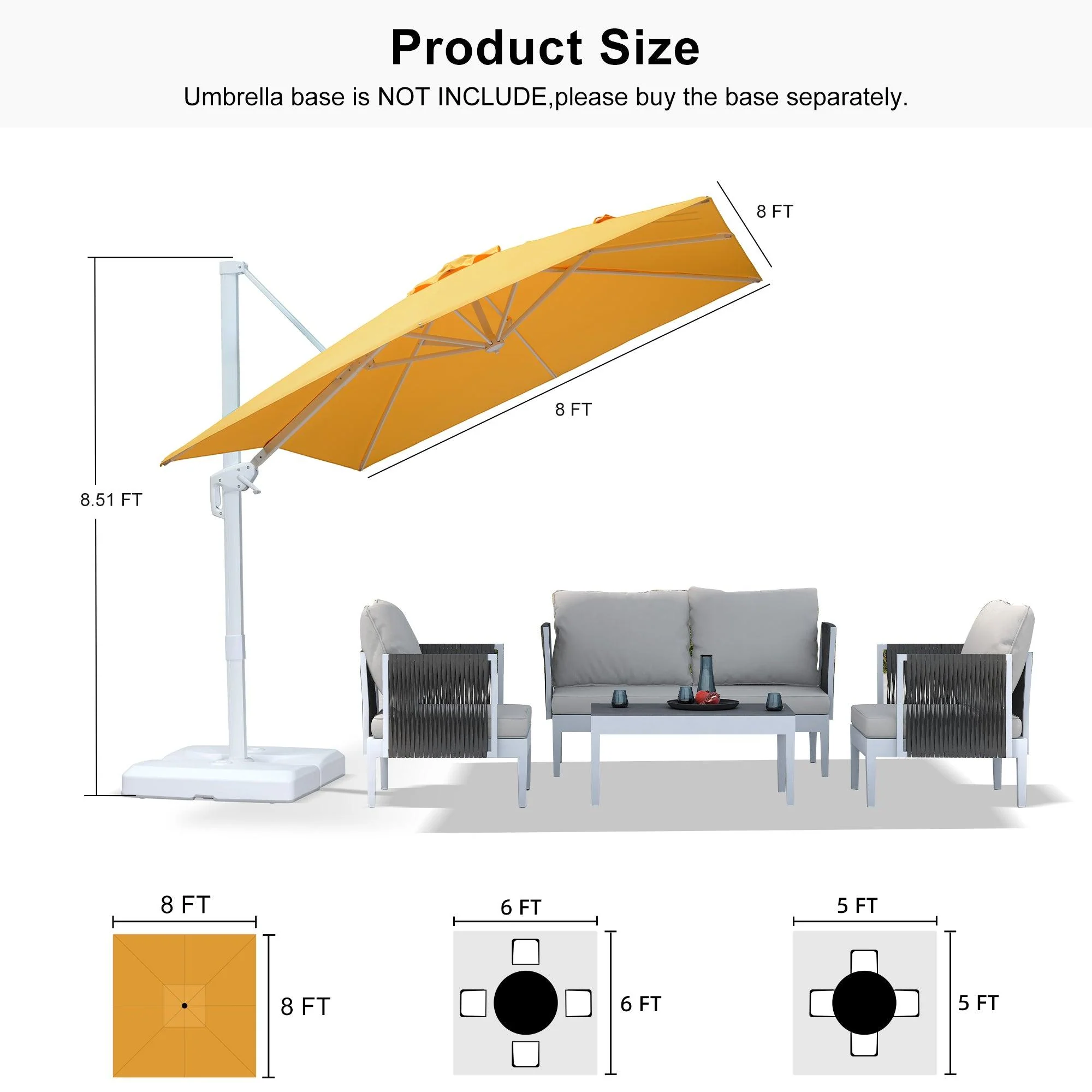 PURPLE LEAF White Outdoor Patio Umbrella Economical Large Patio Umbrellas - Image 205