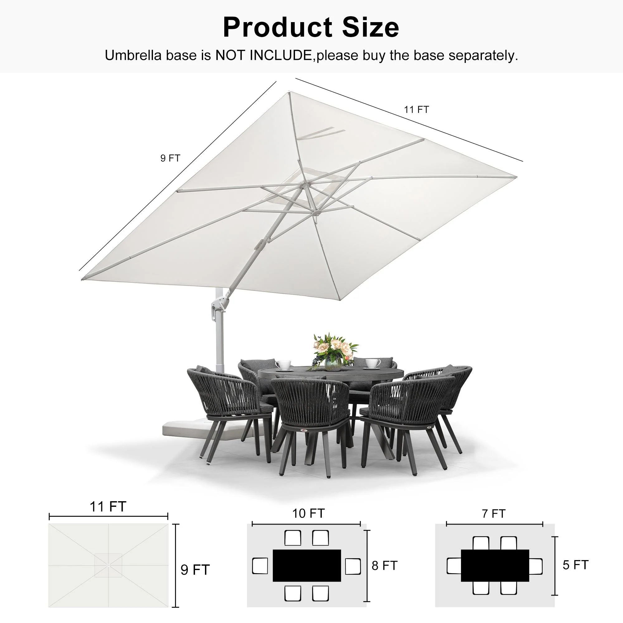 PURPLE LEAF White Outdoor Patio Umbrella Economical Large Patio Umbrellas - Image 206