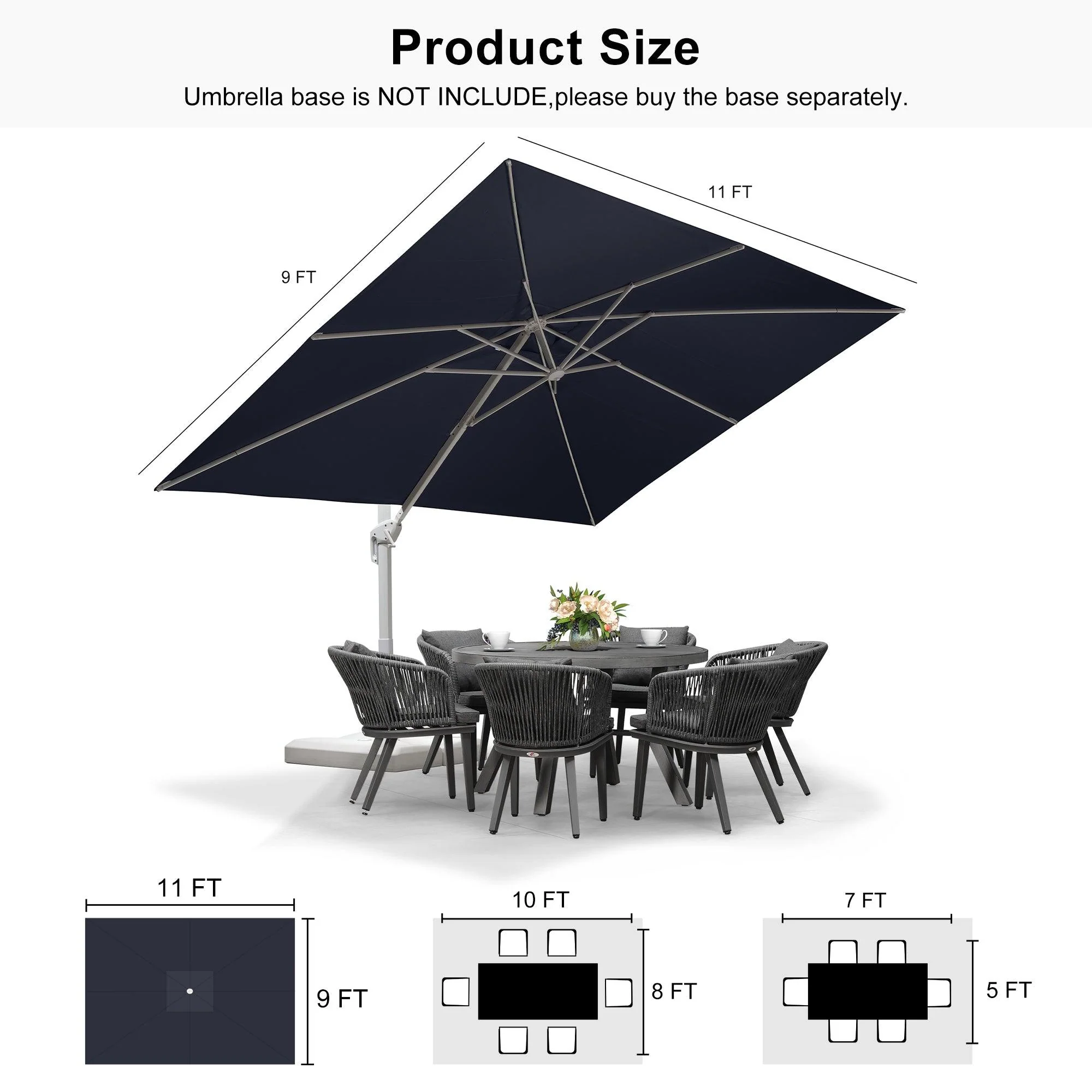 PURPLE LEAF White Outdoor Patio Umbrella Economical Large Patio Umbrellas - Image 207