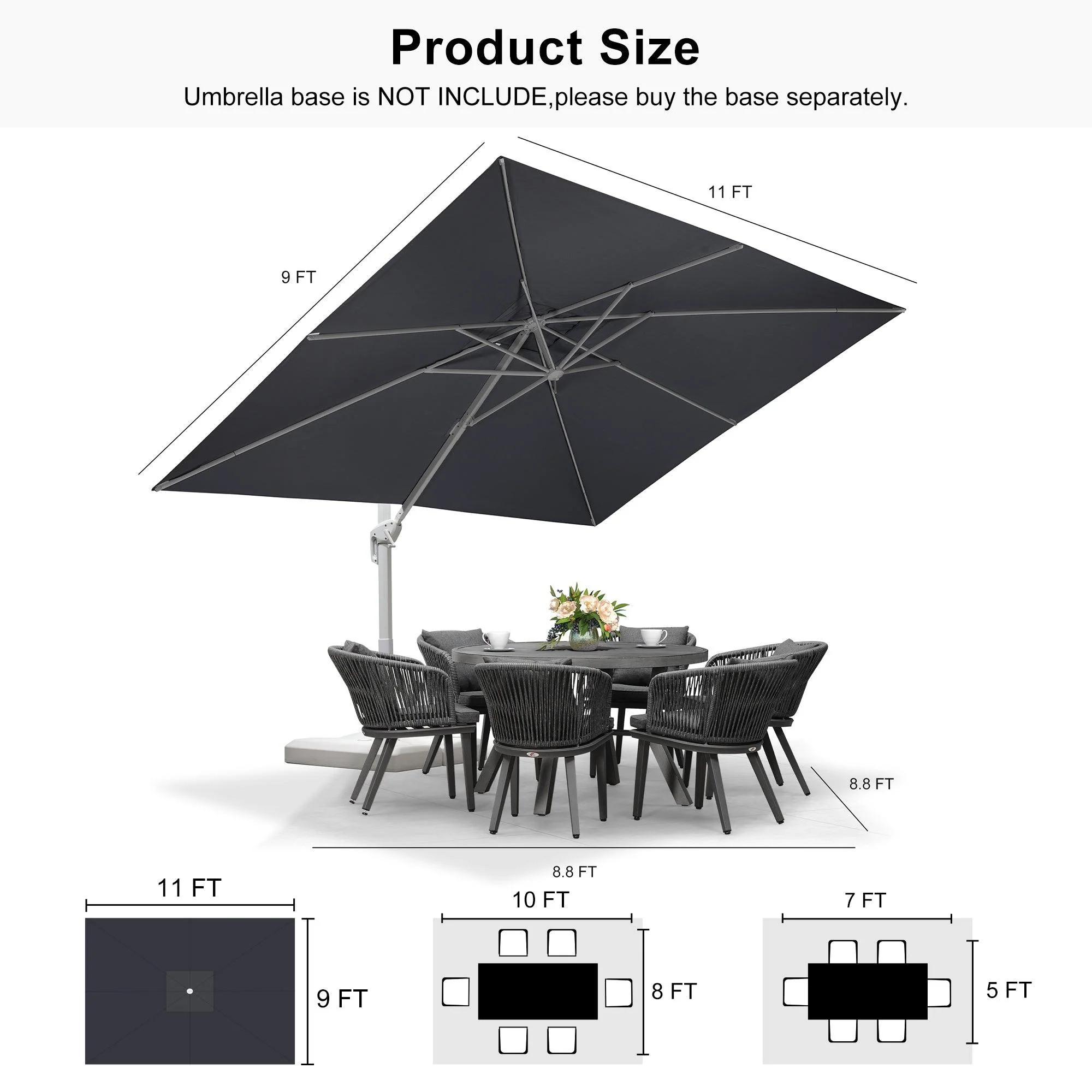 PURPLE LEAF White Outdoor Patio Umbrella Economical Large Patio Umbrellas - Image 209