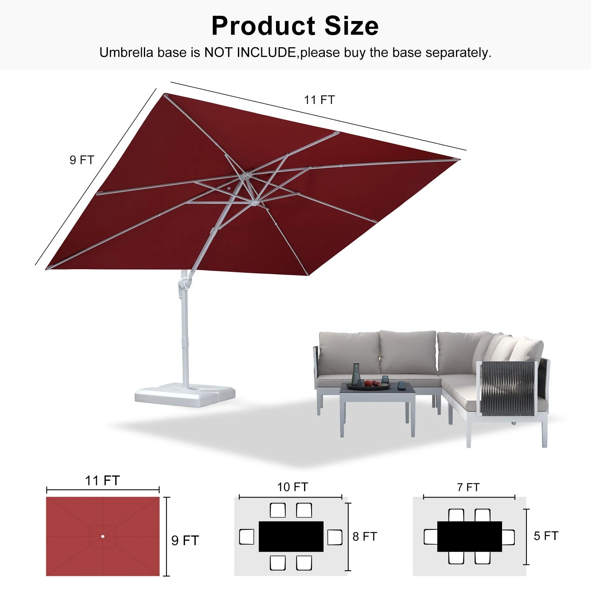 PURPLE LEAF White Outdoor Patio Umbrella Economical Large Patio Umbrellas - Image 212