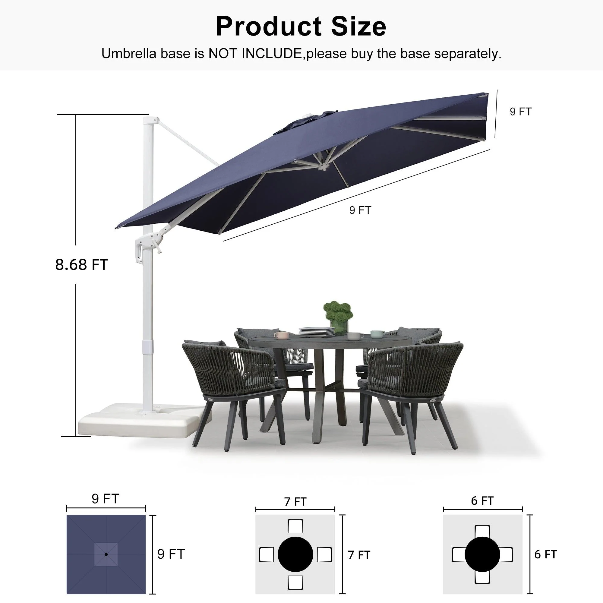 PURPLE LEAF White Outdoor Patio Umbrella Economical Large Patio Umbrellas - Image 216