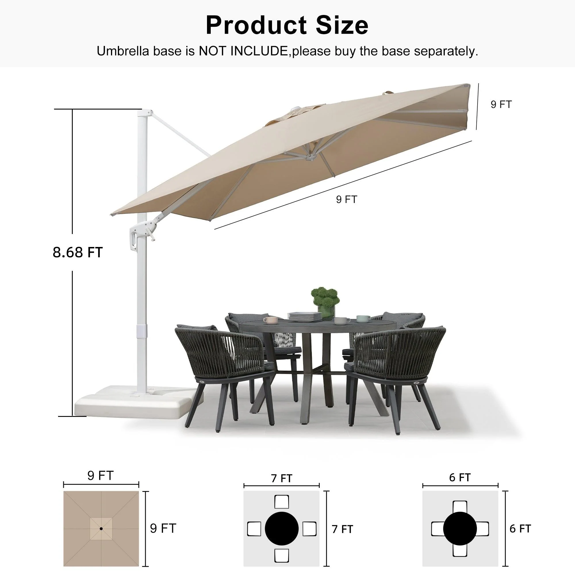 PURPLE LEAF White Outdoor Patio Umbrella Economical Large Patio Umbrellas - Image 217