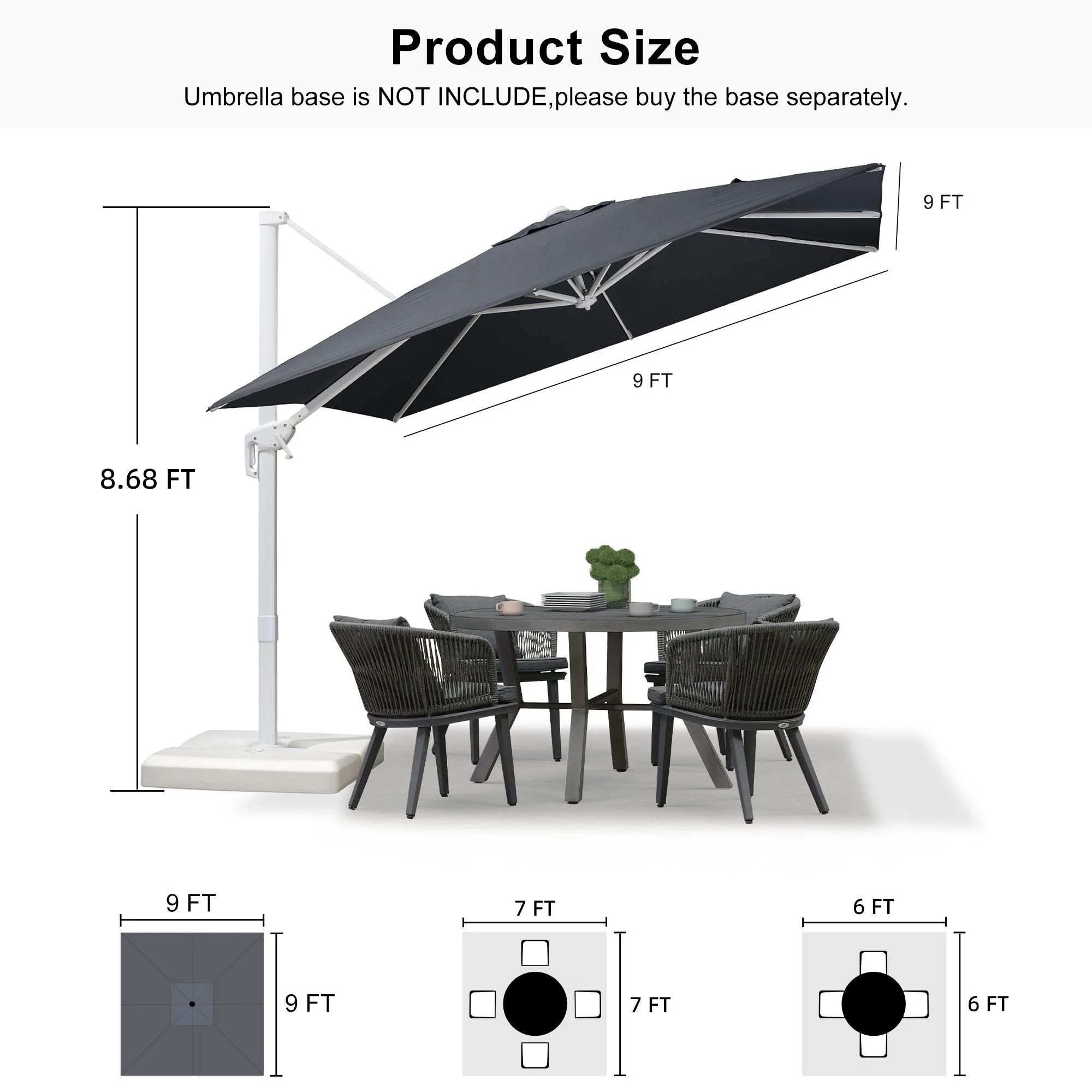 PURPLE LEAF White Outdoor Patio Umbrella Economical Large Patio Umbrellas - Image 218