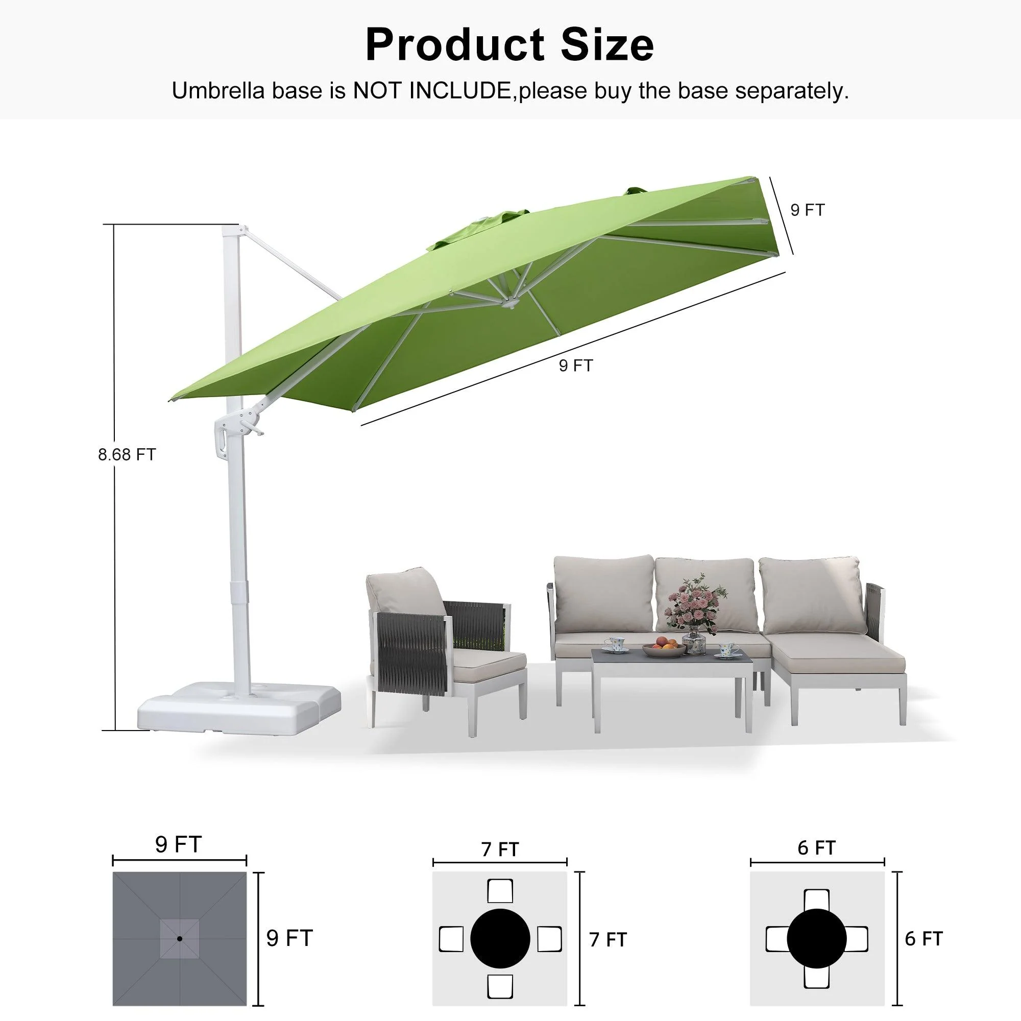 PURPLE LEAF White Outdoor Patio Umbrella Economical Large Patio Umbrellas - Image 220