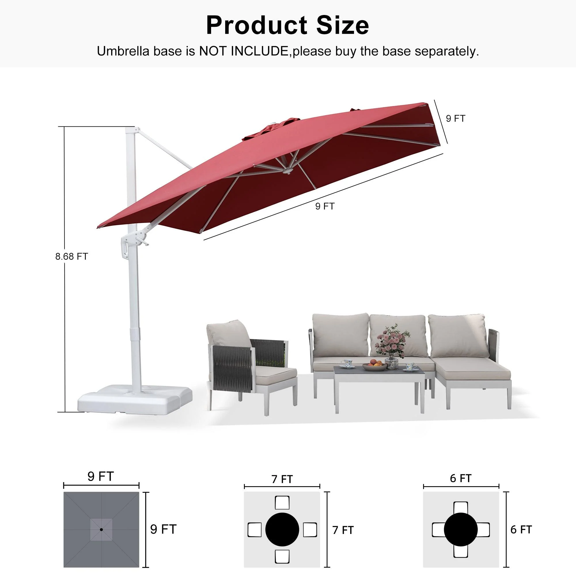 PURPLE LEAF White Outdoor Patio Umbrella Economical Large Patio Umbrellas - Image 221