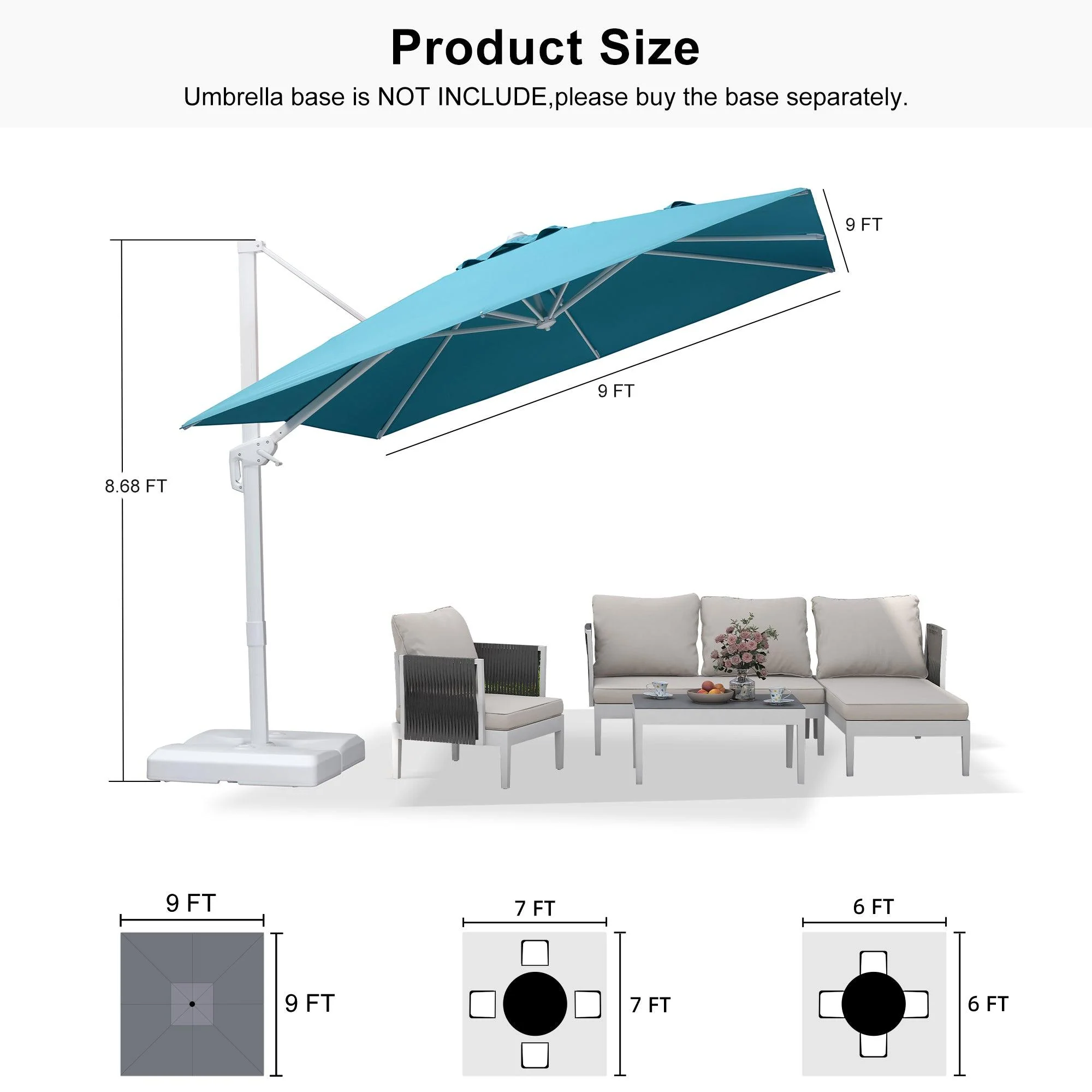 PURPLE LEAF White Outdoor Patio Umbrella Economical Large Patio Umbrellas - Image 222