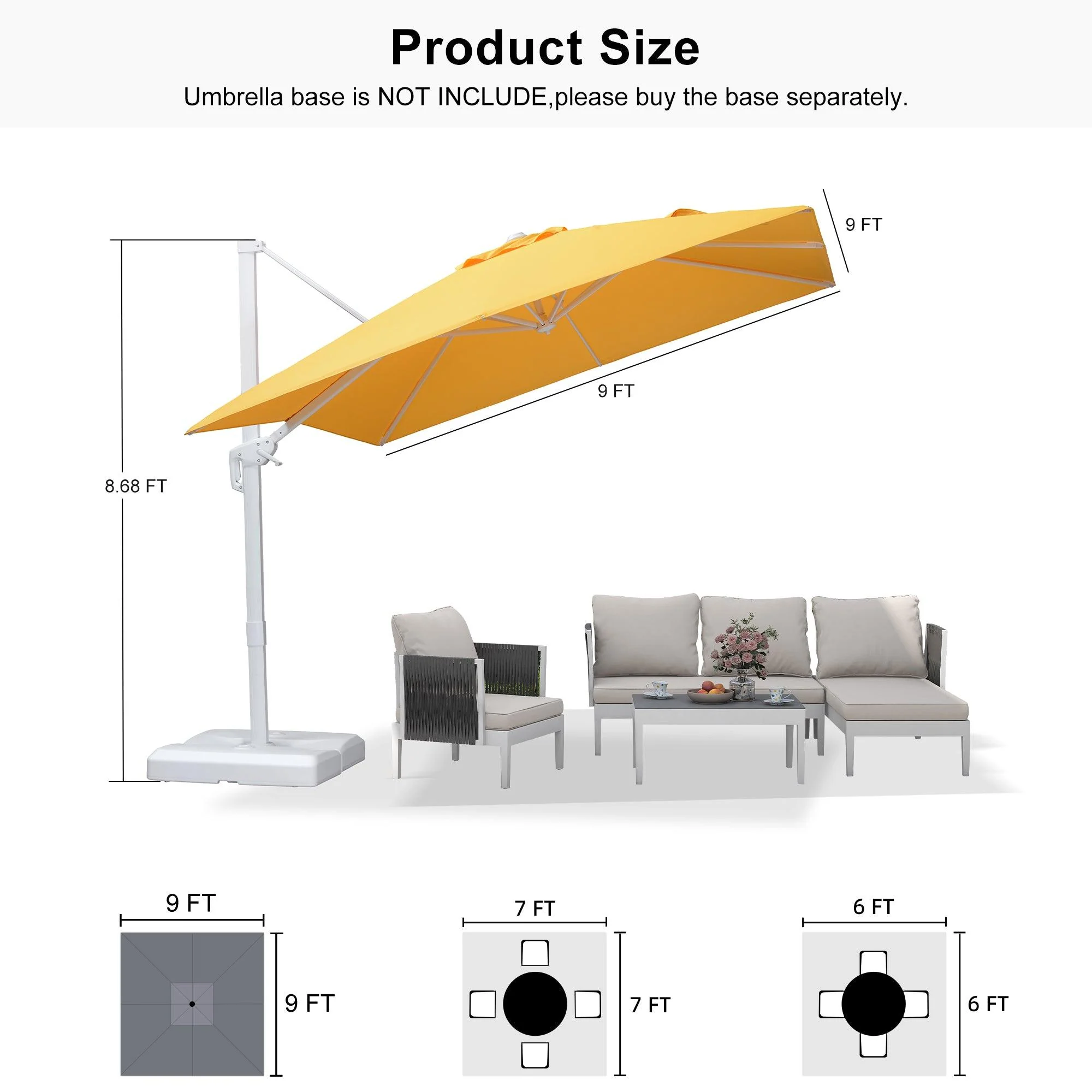PURPLE LEAF White Outdoor Patio Umbrella Economical Large Patio Umbrellas - Image 223