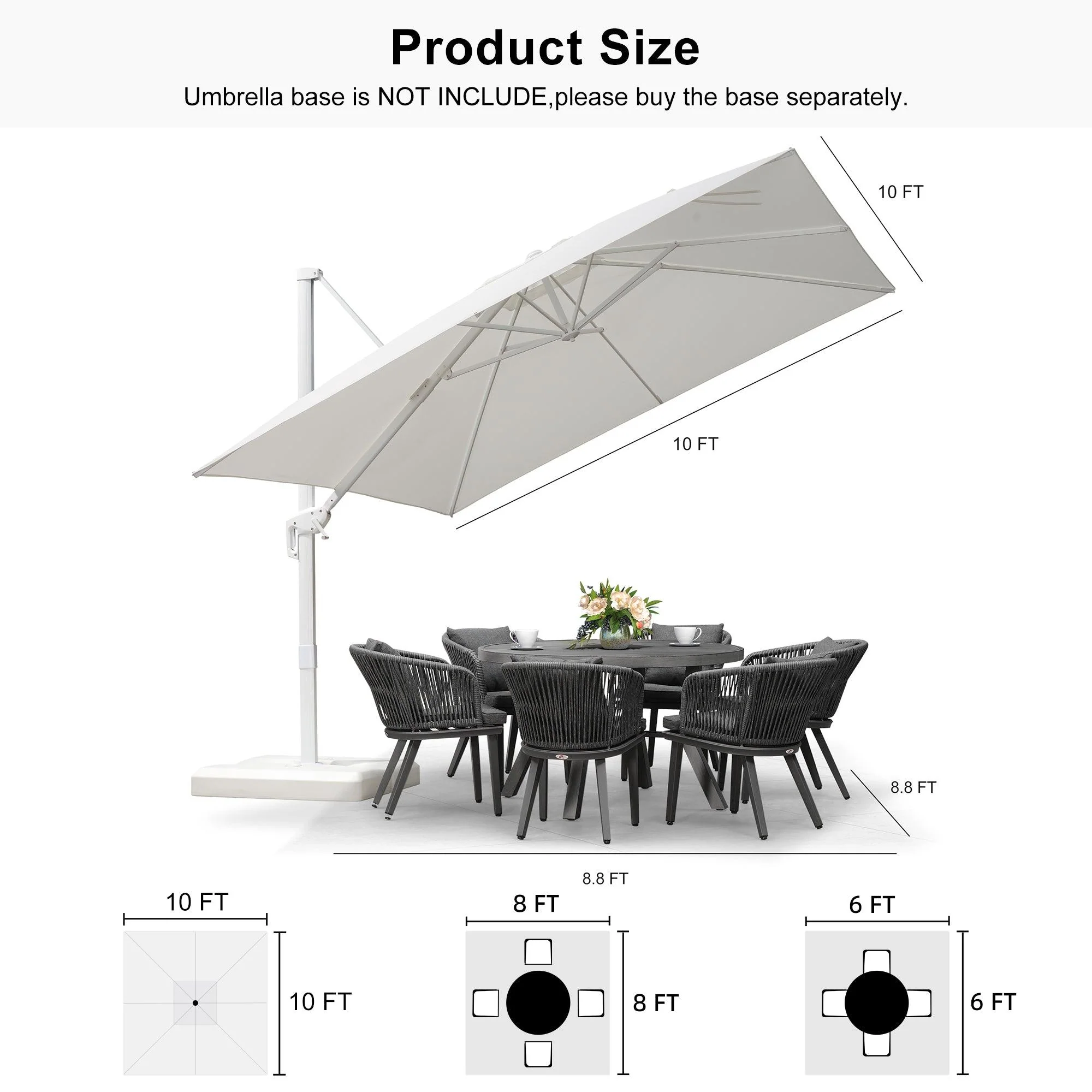 PURPLE LEAF White Outdoor Patio Umbrella Economical Large Patio Umbrellas - Image 224