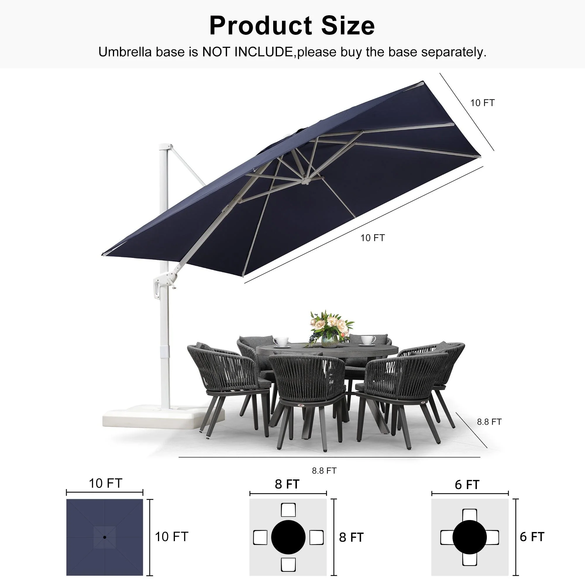 PURPLE LEAF White Outdoor Patio Umbrella Economical Large Patio Umbrellas - Image 225