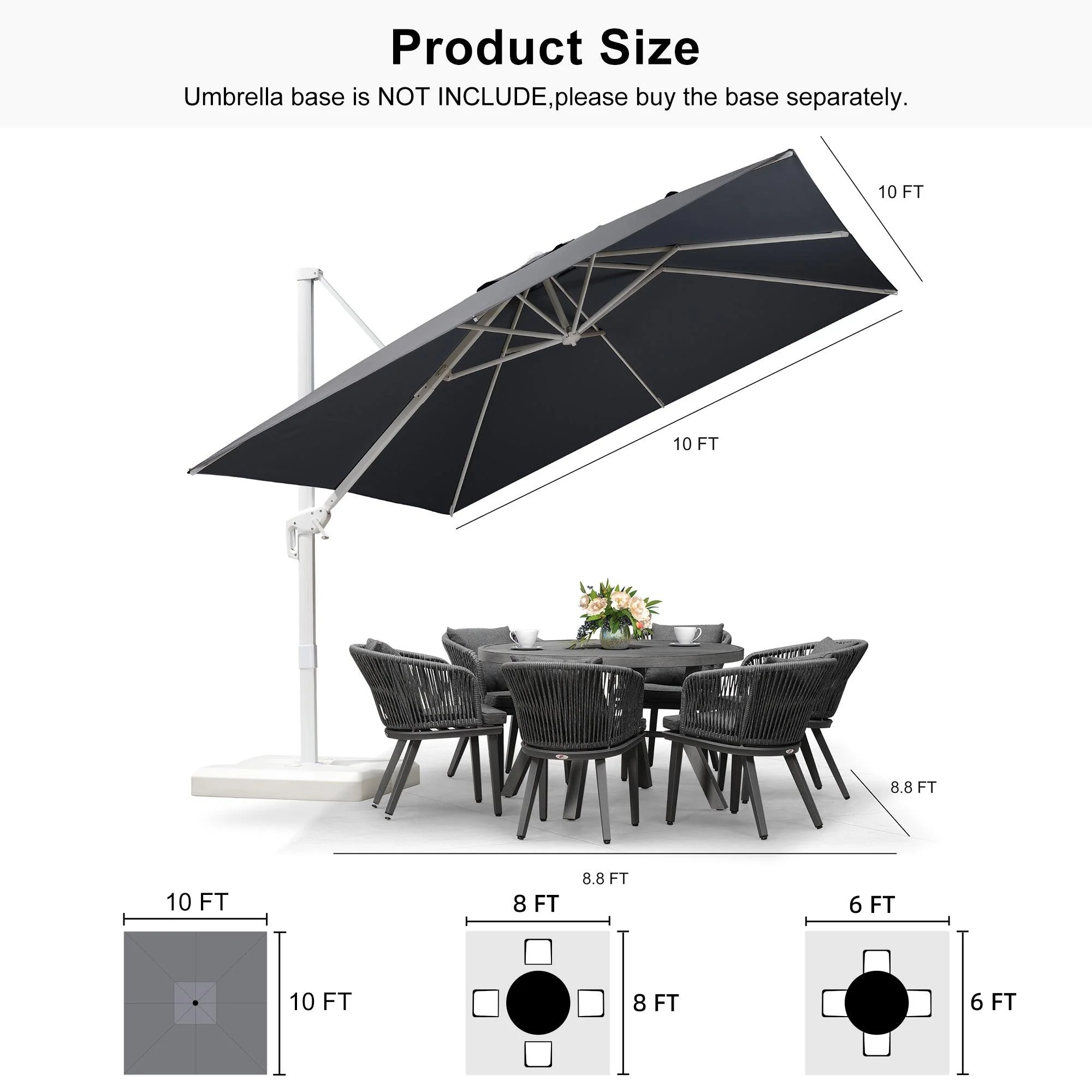 PURPLE LEAF White Outdoor Patio Umbrella Economical Large Patio Umbrellas - Image 227