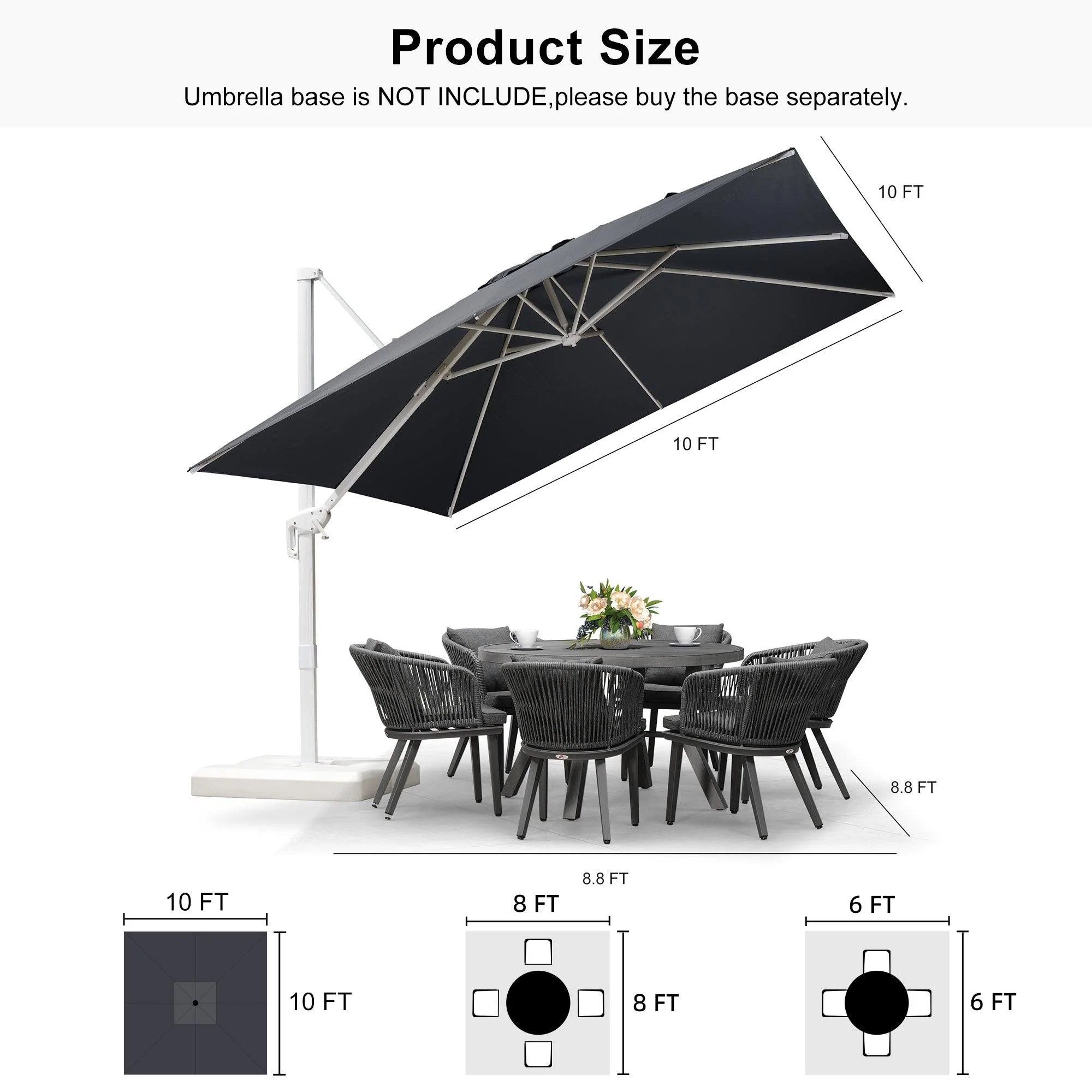 PURPLE LEAF White Outdoor Patio Umbrella Economical Large Patio Umbrellas - Image 228