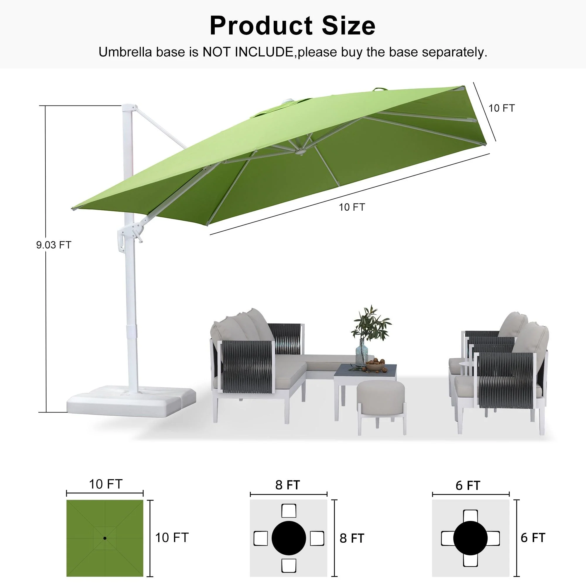 PURPLE LEAF White Outdoor Patio Umbrella Economical Large Patio Umbrellas - Image 229