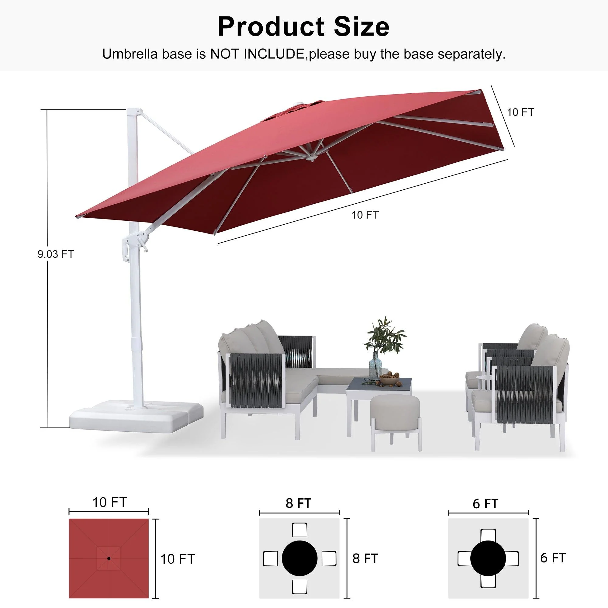 PURPLE LEAF White Outdoor Patio Umbrella Economical Large Patio Umbrellas - Image 230