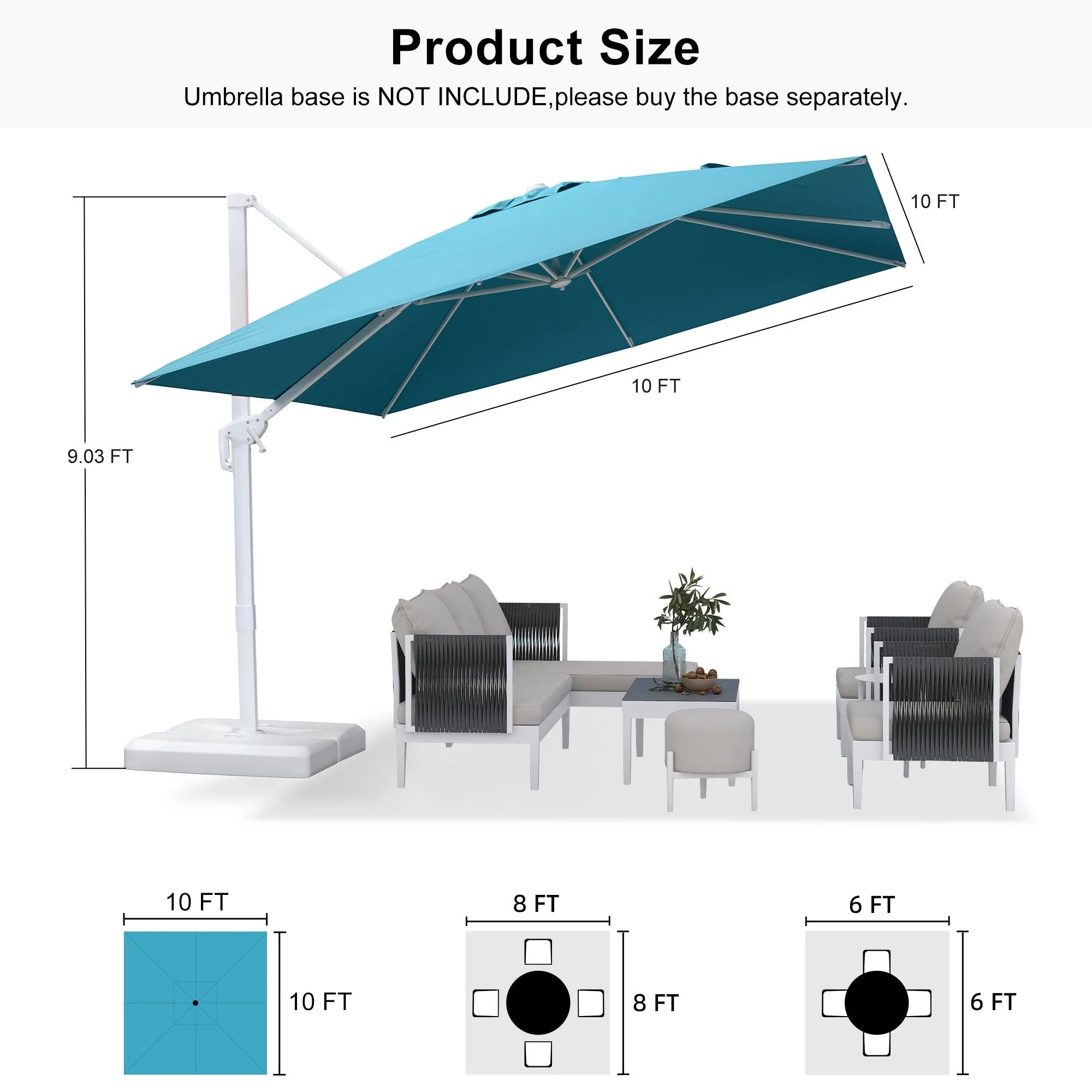 PURPLE LEAF White Outdoor Patio Umbrella Economical Large Patio Umbrellas - Image 231