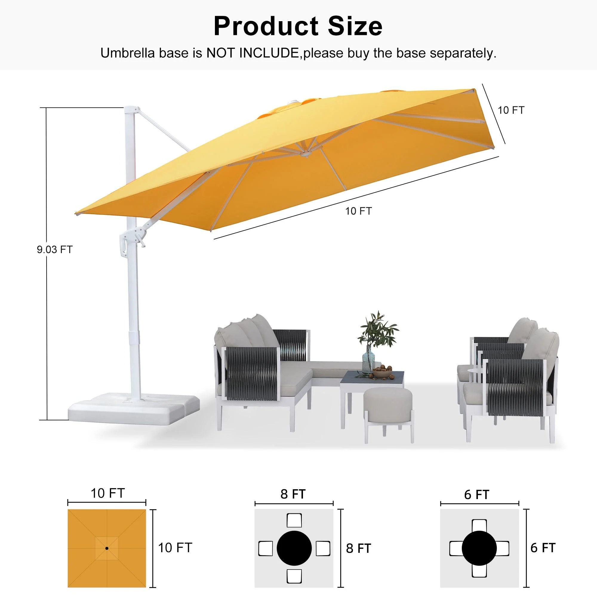 PURPLE LEAF White Outdoor Patio Umbrella Economical Large Patio Umbrellas - Image 232