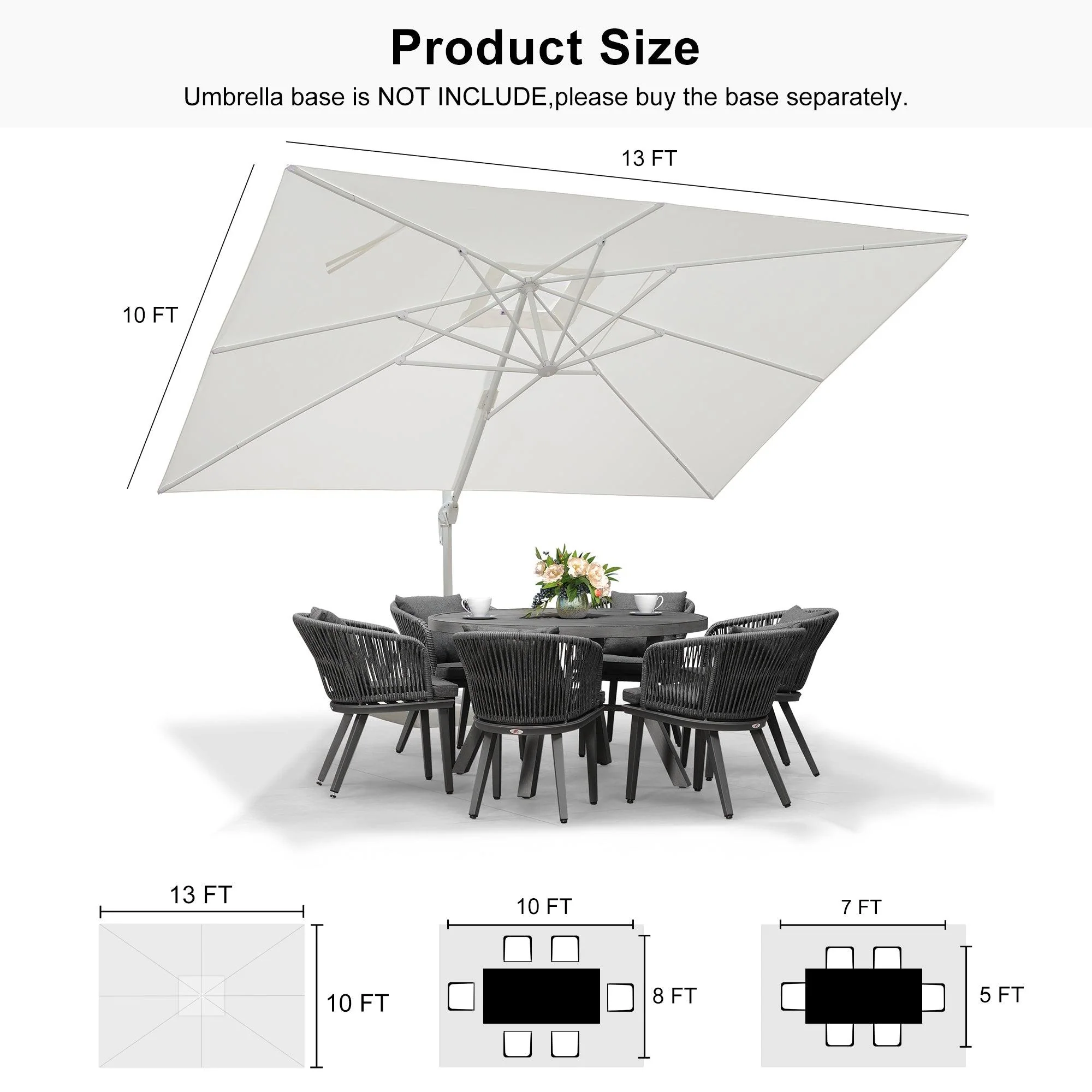 PURPLE LEAF White Outdoor Patio Umbrella Economical Large Patio Umbrellas - Image 233