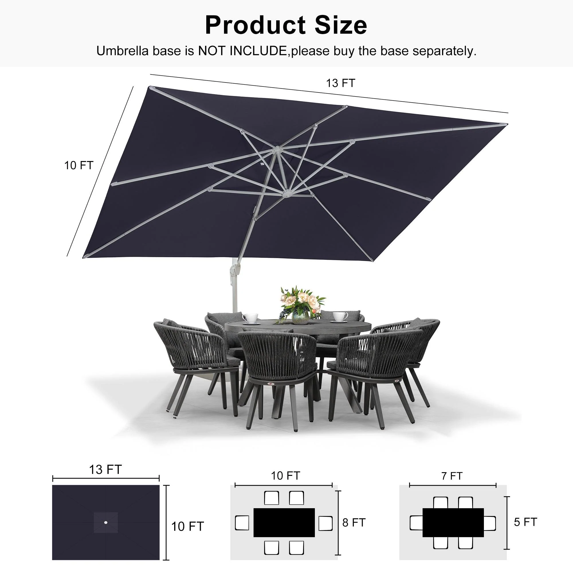 PURPLE LEAF White Outdoor Patio Umbrella Economical Large Patio Umbrellas - Image 234