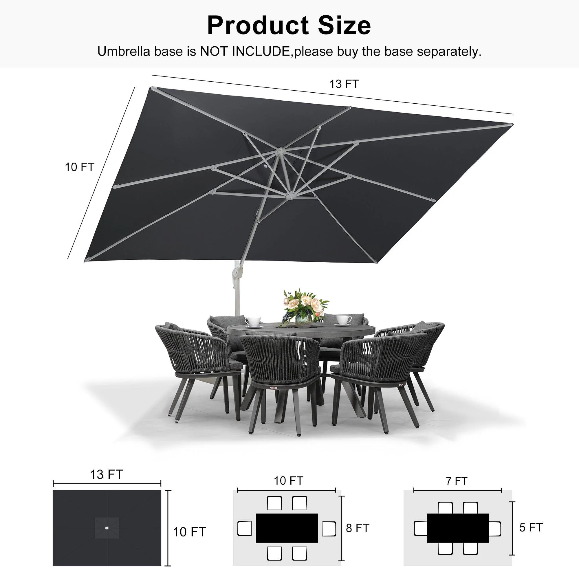 PURPLE LEAF White Outdoor Patio Umbrella Economical Large Patio Umbrellas - Image 236