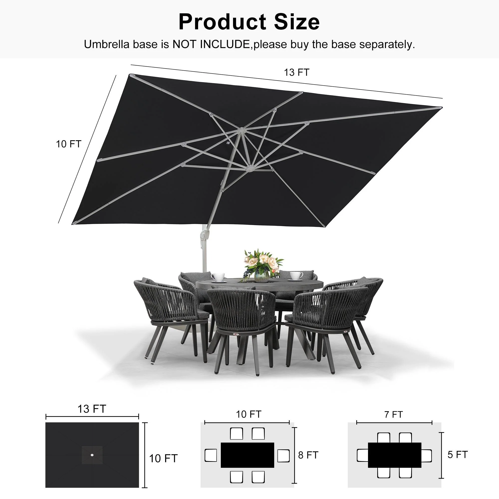 PURPLE LEAF White Outdoor Patio Umbrella Economical Large Patio Umbrellas - Image 237