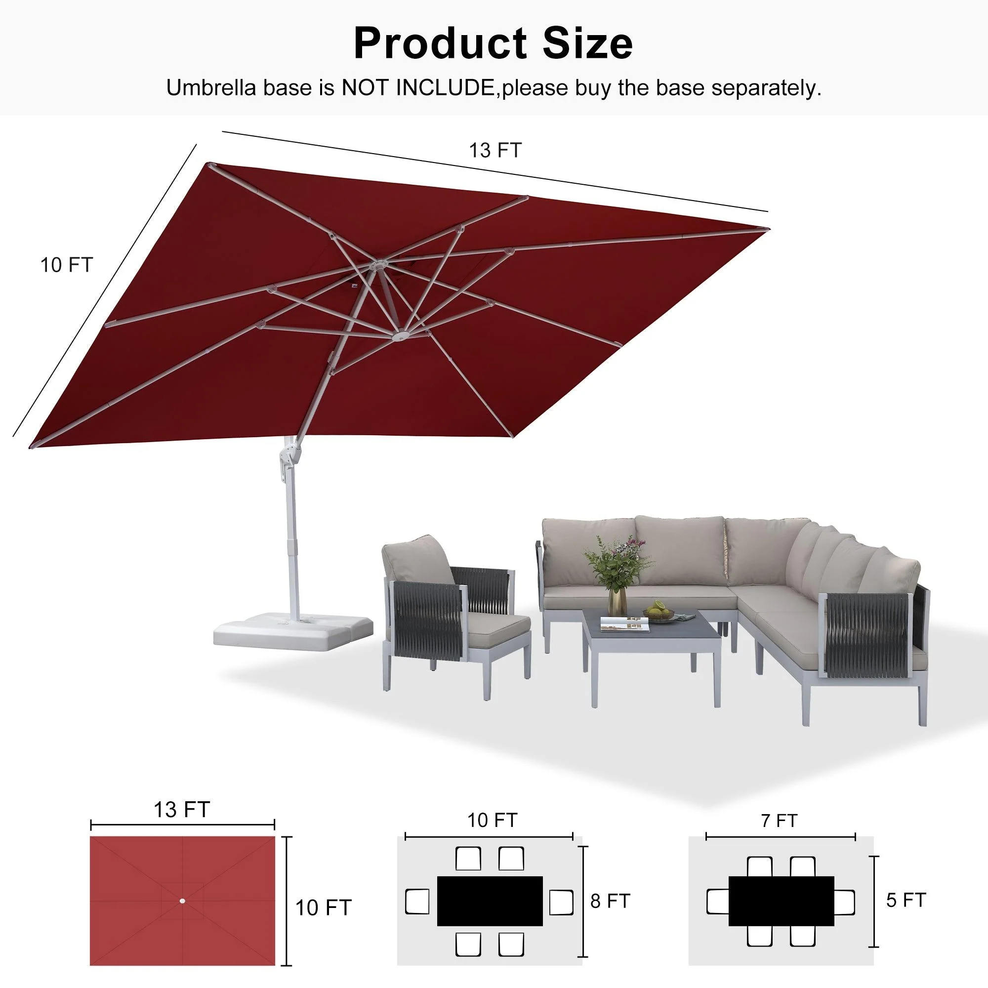 PURPLE LEAF White Outdoor Patio Umbrella Economical Large Patio Umbrellas - Image 239