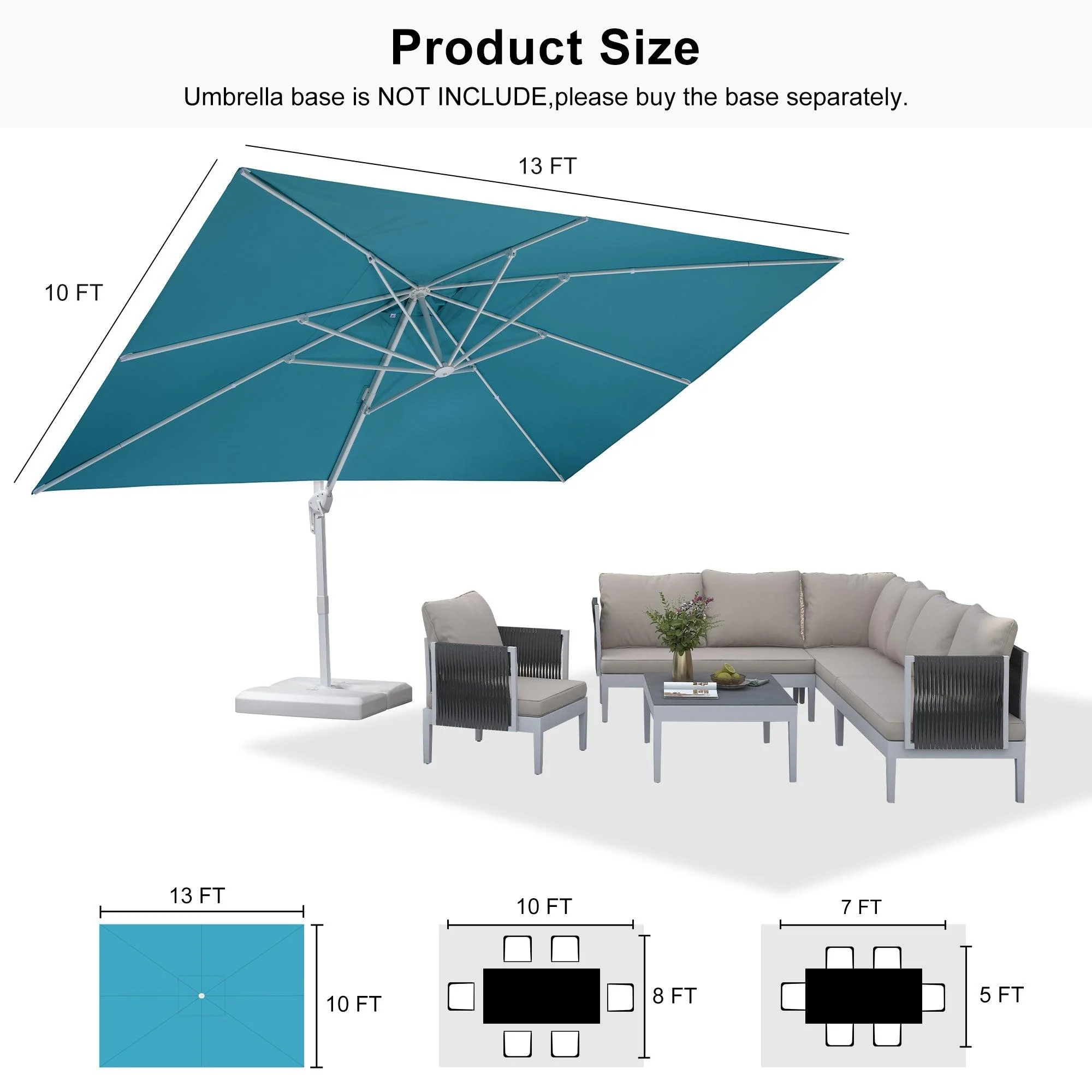 PURPLE LEAF White Outdoor Patio Umbrella Economical Large Patio Umbrellas - Image 240