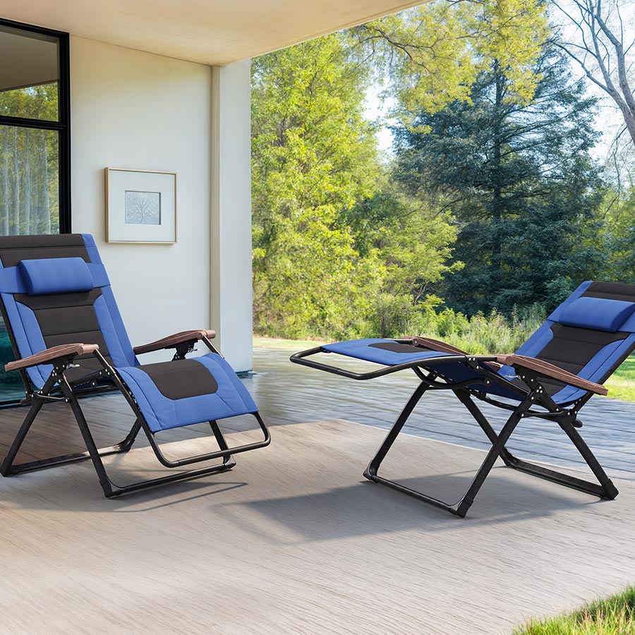 PURPLE LEAF Outdoor Reclining Chair Patio Zero Gravity Chaise Lounge Folding Chair with Quilted Cushion Adjustable Headrest for Lawn Camping Beach Pool - Image 11