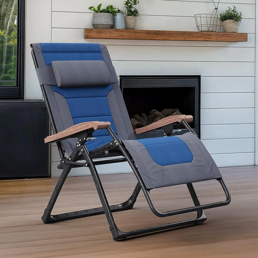 PURPLE LEAF Outdoor Reclining Chair Patio Zero Gravity Chaise Lounge Folding Chair with Quilted Cushion Adjustable Headrest for Lawn Camping Beach Pool - Image 4