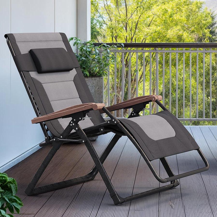 PURPLE LEAF Outdoor Reclining Chair Patio Zero Gravity Chaise Lounge Folding Chair with Quilted Cushion Adjustable Headrest for Lawn Camping Beach Pool - Image 8