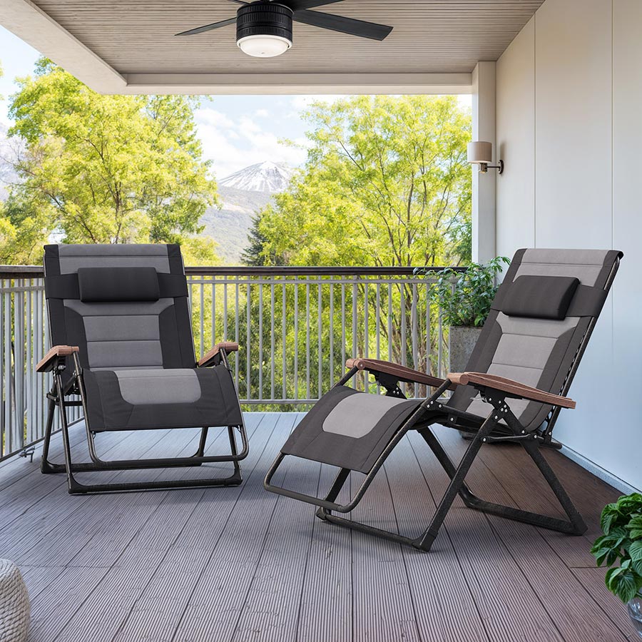 PURPLE LEAF Outdoor Reclining Chair Patio Zero Gravity Chaise Lounge Folding Chair with Quilted Cushion Adjustable Headrest for Lawn Camping Beach Pool - Image 9