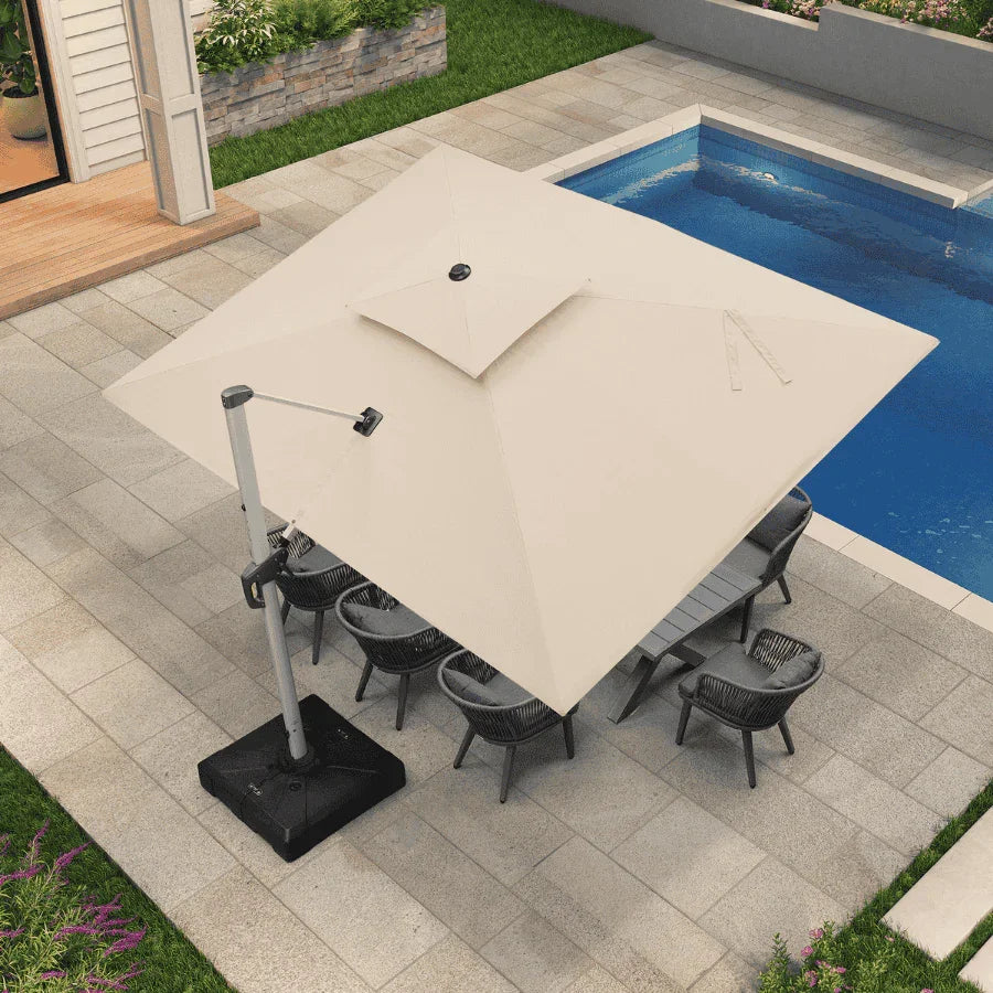 PURPLE LEAF Large Rectangular Porch Umbrella Outside Cantilever Patio Yard Umbrella - Image 157