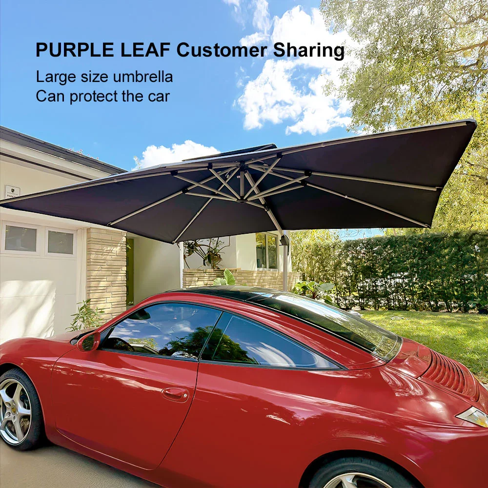 PURPLE LEAF Large Rectangular Porch Umbrella Outside Cantilever Patio Yard Umbrella - Image 158