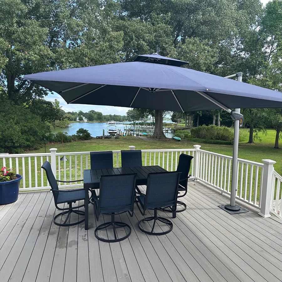 PURPLE LEAF Large Rectangular Porch Umbrella Outside Cantilever Patio Yard Umbrella - Image 173