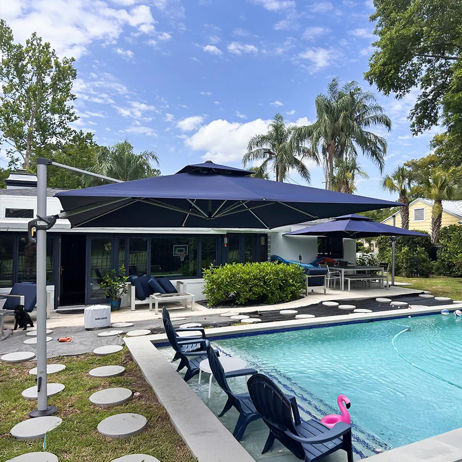 PURPLE LEAF Large Rectangular Porch Umbrella Outside Cantilever Patio Yard Umbrella - Image 175