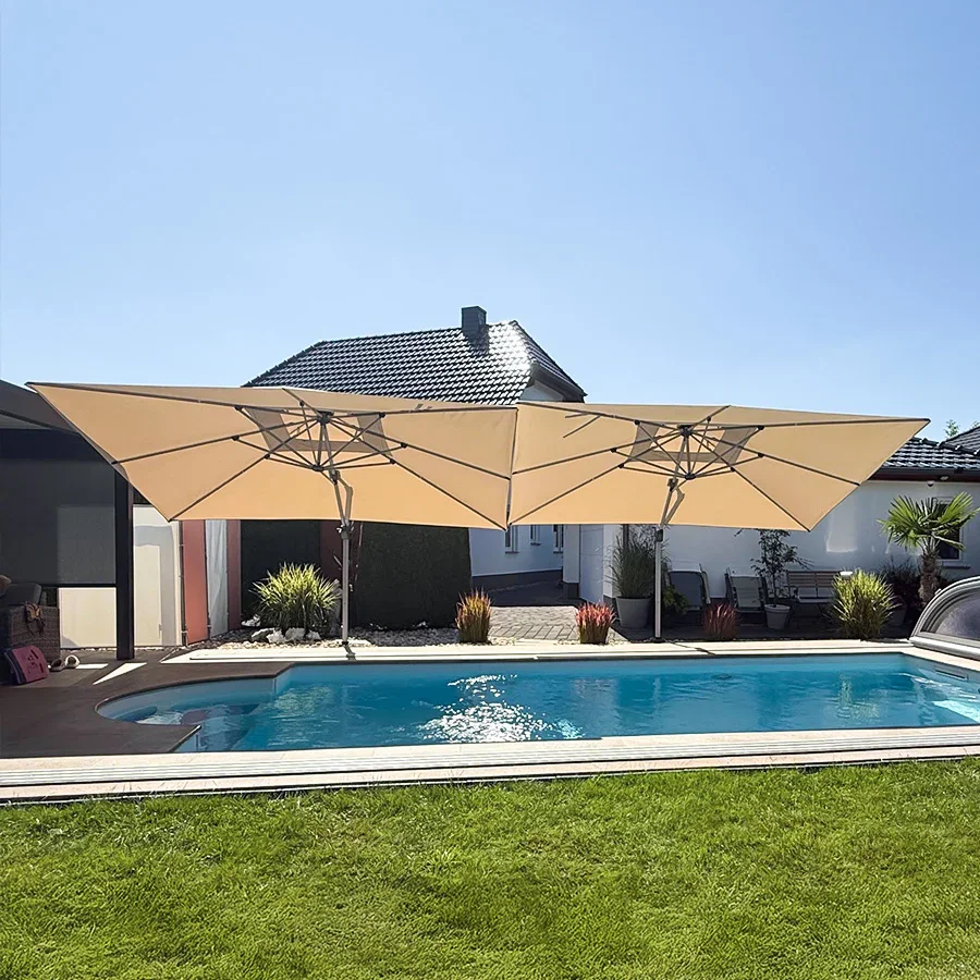 PURPLE LEAF Large Rectangular Porch Umbrella Outside Cantilever Patio Yard Umbrella - Image 176