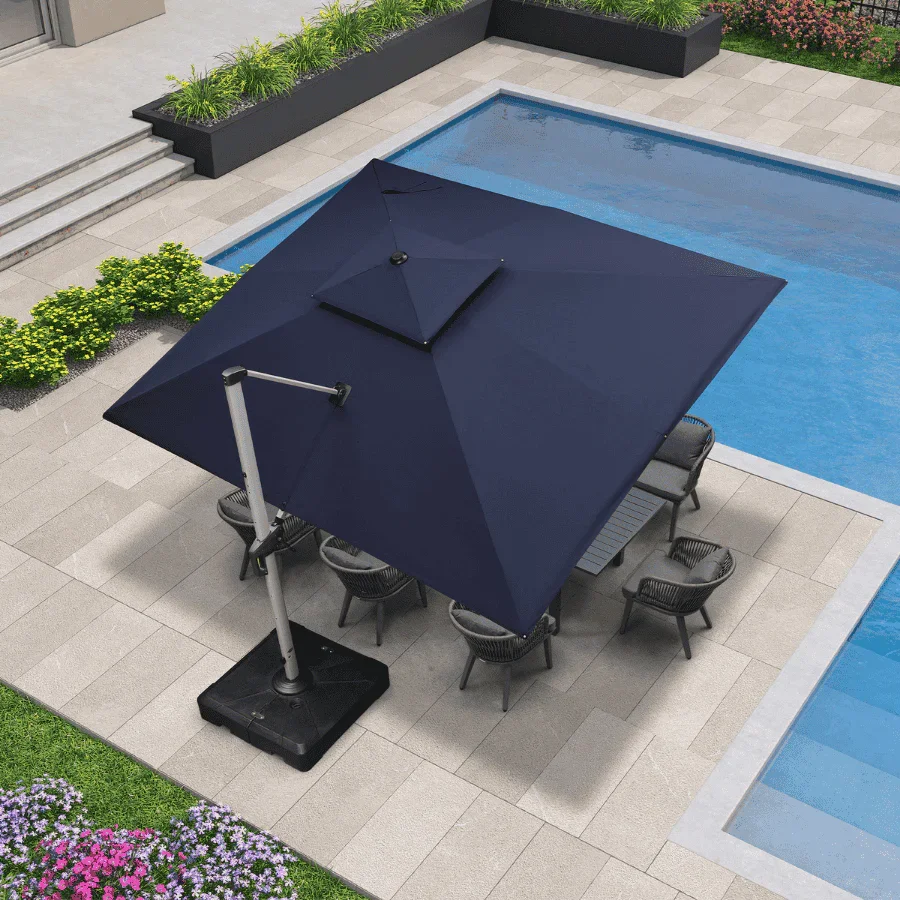 PURPLE LEAF Large Rectangular Porch Umbrella Outside Cantilever Patio Yard Umbrella - Image 179