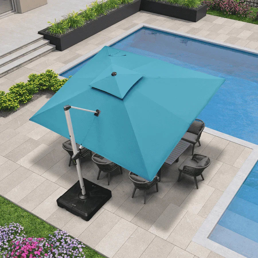 PURPLE LEAF Large Rectangular Porch Umbrella Outside Cantilever Patio Yard Umbrella - Image 180