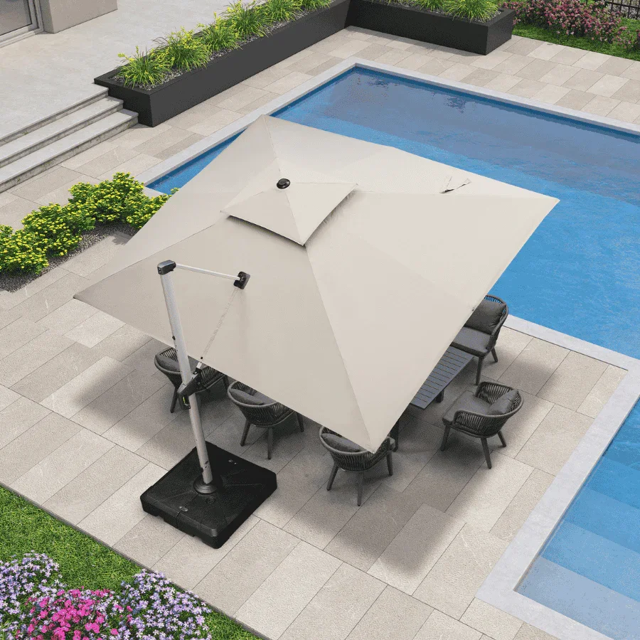 PURPLE LEAF Large Rectangular Porch Umbrella Outside Cantilever Patio Yard Umbrella - Image 182