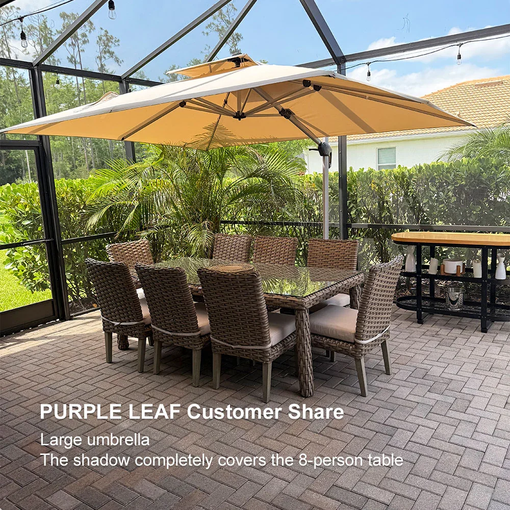 PURPLE LEAF Large Rectangular Porch Umbrella Outside Cantilever Patio Yard Umbrella - Image 183