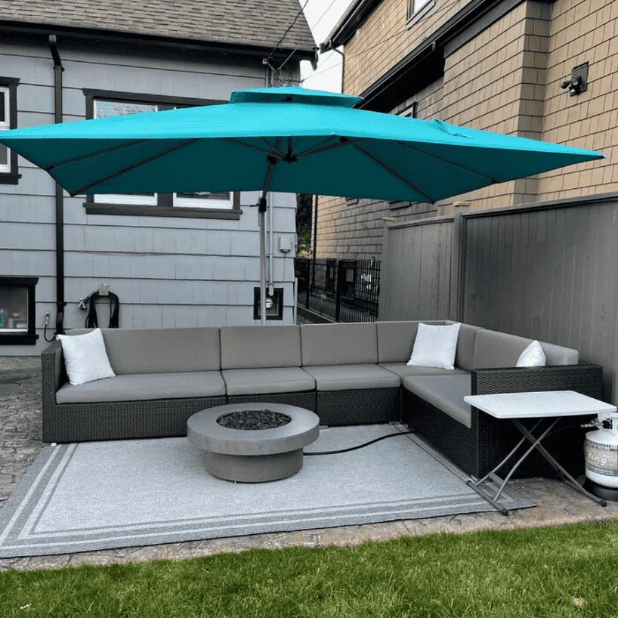 PURPLE LEAF Large Rectangular Porch Umbrella Outside Cantilever Patio Yard Umbrella - Image 193