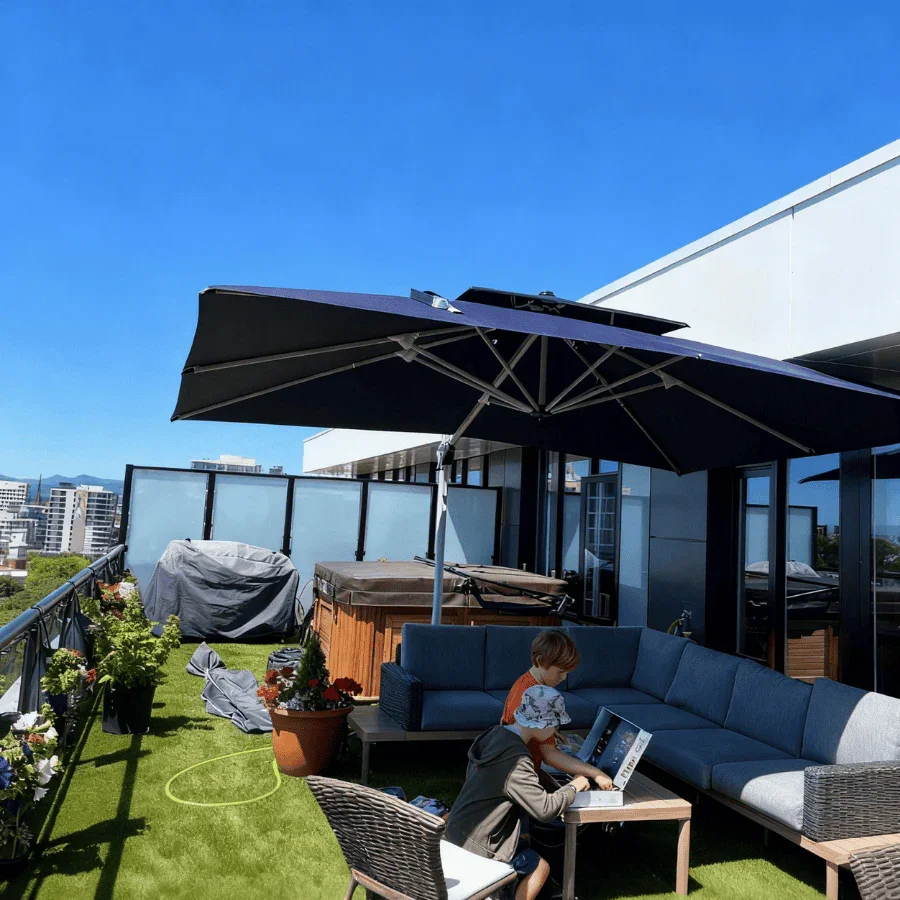 PURPLE LEAF Large Rectangular Porch Umbrella Outside Cantilever Patio Yard Umbrella - Image 200