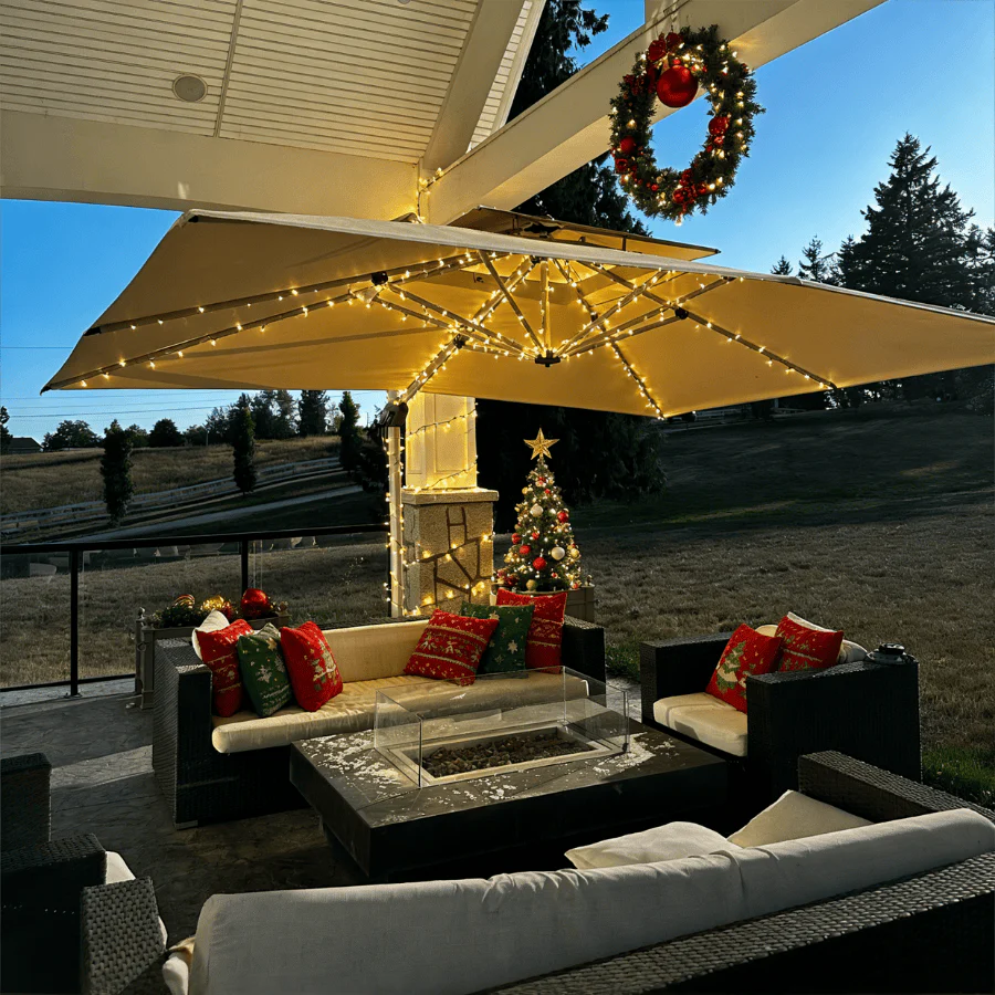 PURPLE LEAF Large Rectangular Porch Umbrella Outside Cantilever Patio Yard Umbrella - Image 201