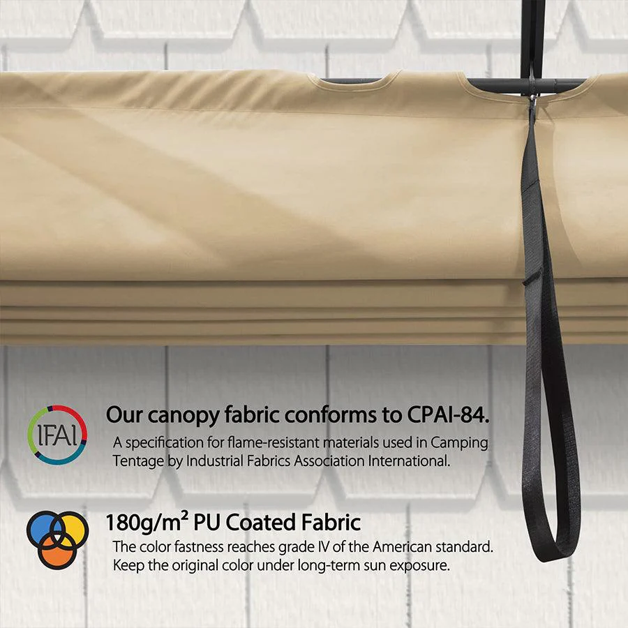 PURPLE LEAF Outdoor Retractable Pergola Shade Cover - Durable Fabric Canopy Replacement Top for Decks and Porches Only Fit PURPLE LEAF Pegola - Image 10