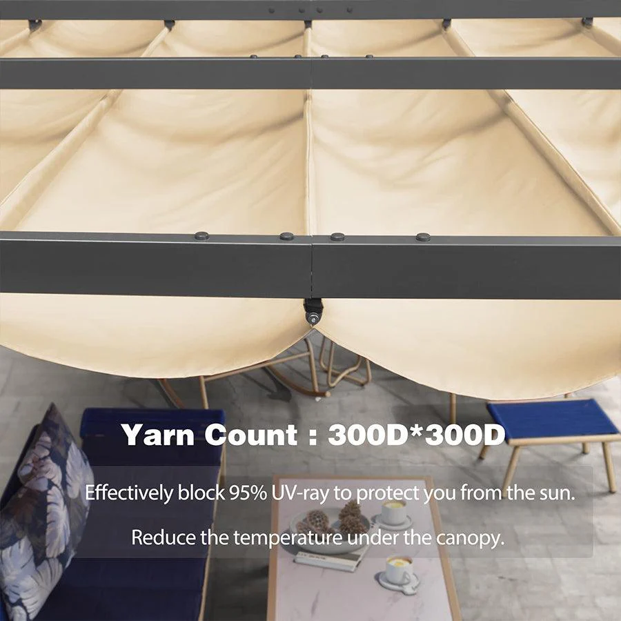 PURPLE LEAF Outdoor Retractable Pergola Shade Cover - Durable Fabric Canopy Replacement Top for Decks and Porches Only Fit PURPLE LEAF Pegola - Image 11